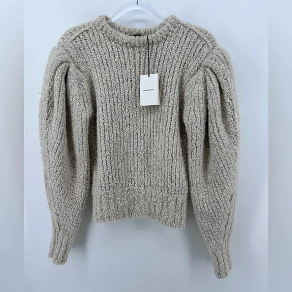 NWT ISABEL MARANT Alpaca Wool-Blend Enora Jumper knit Puffy Sweater EU 34 XS - Picture 6 of 16